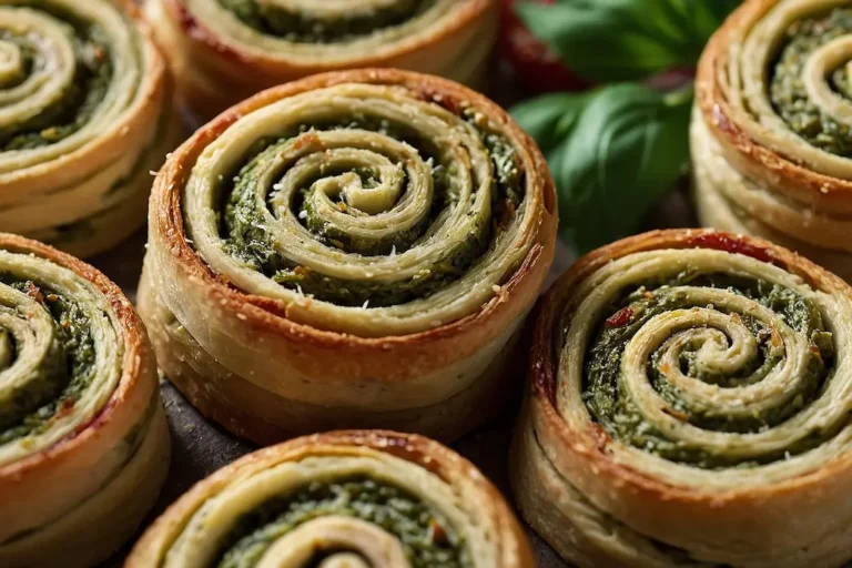 feuilletés roulés au pesto
