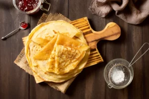 crèpe sur une assiette - pâte à crèpe