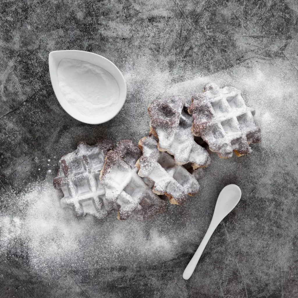 gaufre saupoudrés de sucre glace