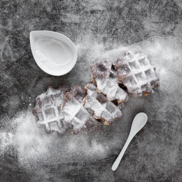 gaufre saupoudrés de sucre glace