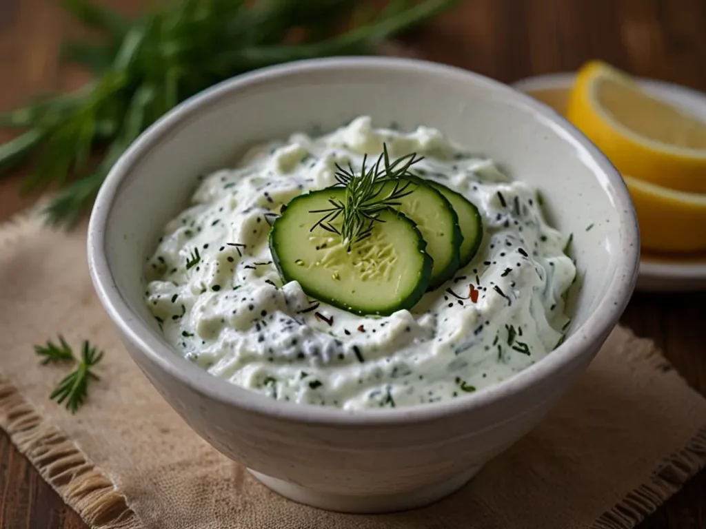 un bol de tzatziki maison